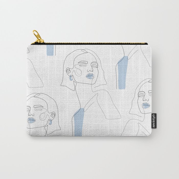 Blue Sky Beauty / Girl portrait drawing Carry-All Pouch