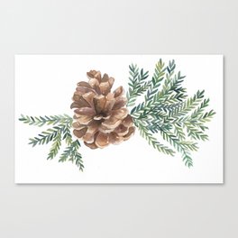 Pinecones and Pine Branch Canvas Print