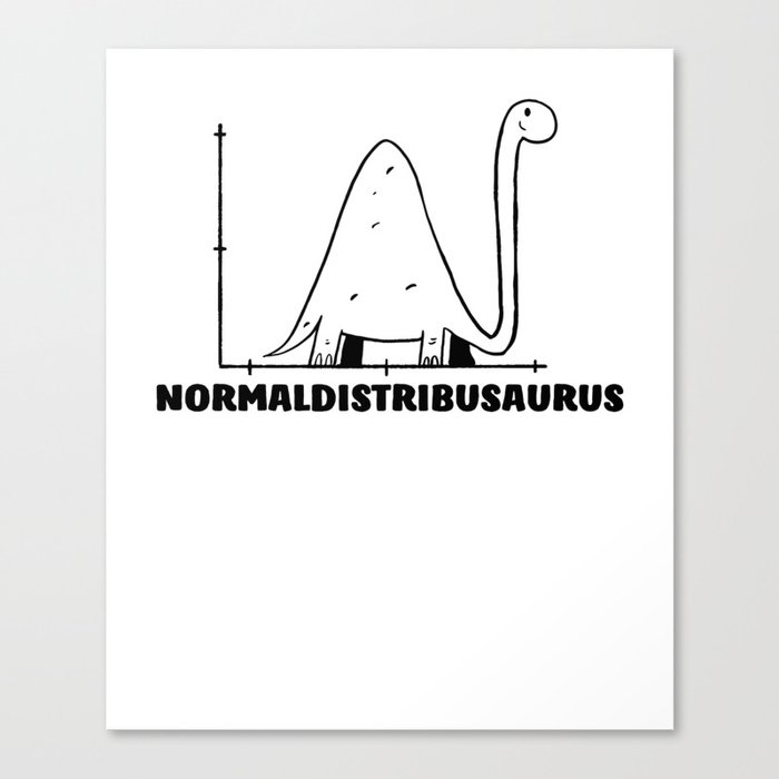 Normaldistribusaurus Normal Distribution - Funny Math Canvas Print