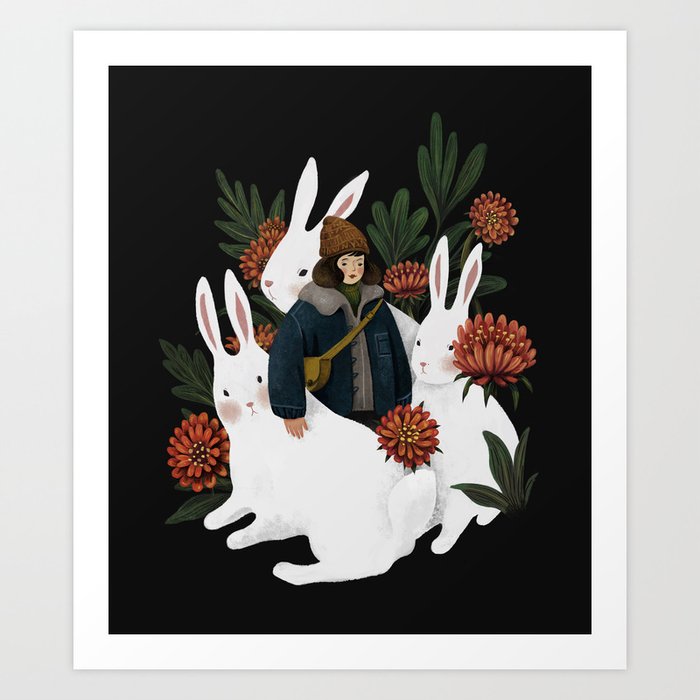 The rabbit garden Art Print