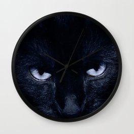 Black Cat in Violet - My Familiar Wall Clock