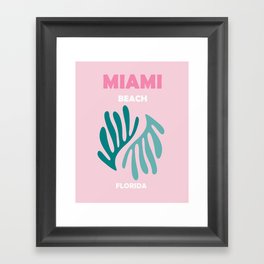 Boho Preppy Travel Poster- Miami Beach Framed Art Print
