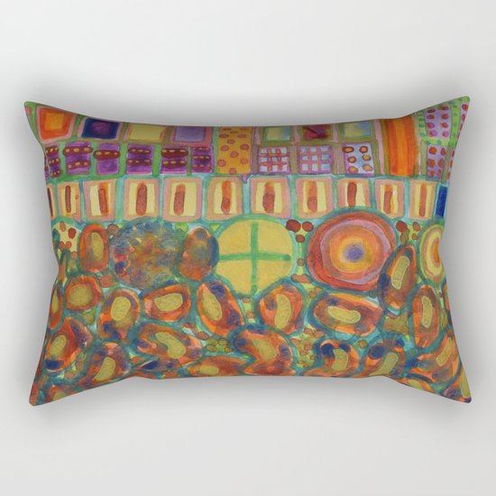 Decorated and illuminated House Rectangular Pillow