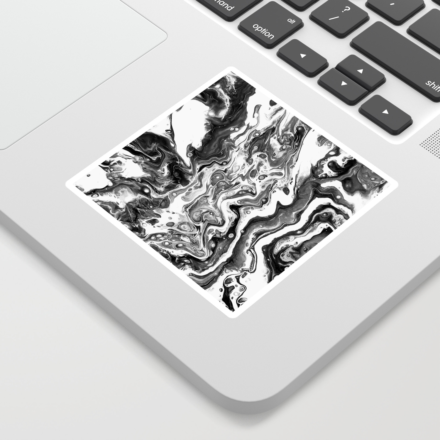 Black And White Universe Acrylic Pour Painting Sticker By
