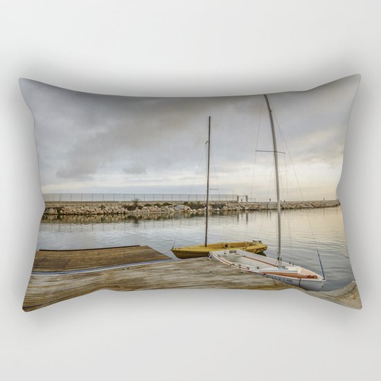 Sunrise on the marina Rectangular Pillow