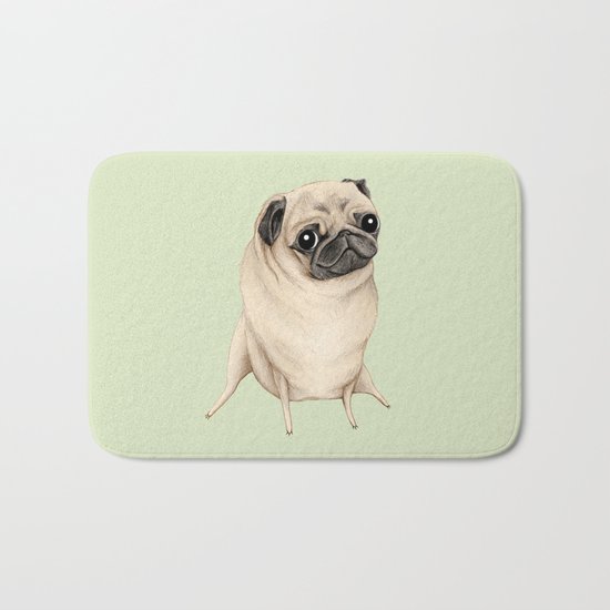 Sweet Fawn Pug Bath Mat