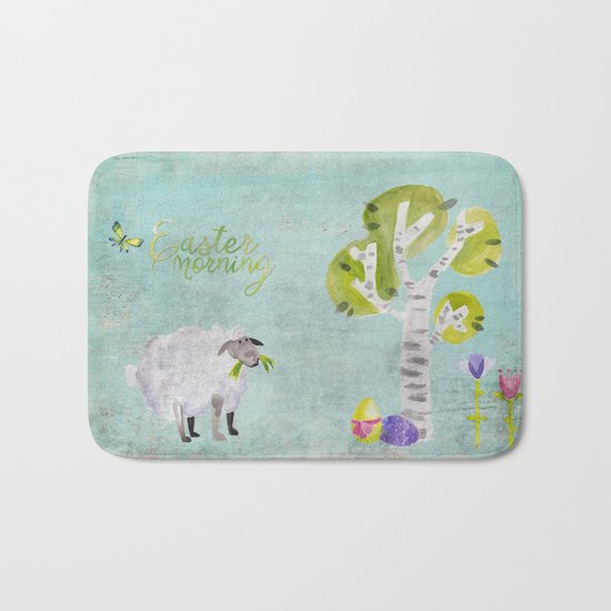 Easter Morning- Animal Sheep - for children Bath Mat
