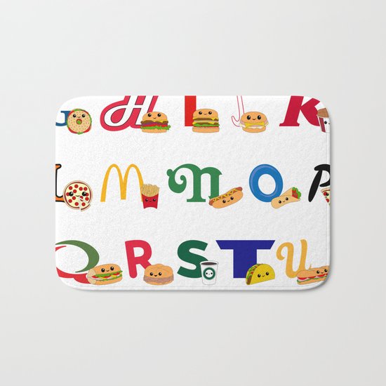 Fast Food Alphabet Bath Mat