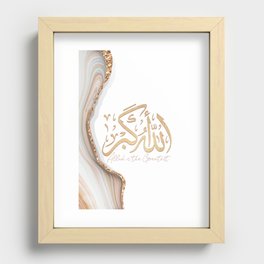 Takbir Allahu Akbar in arabic calligraphy, islamic calligraphy with translation Recessed Framed Print