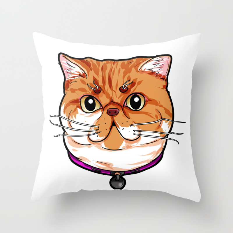 Exotic Shorthair Cat Cats Face Cute Sweet Cartoon Throw Pillow By