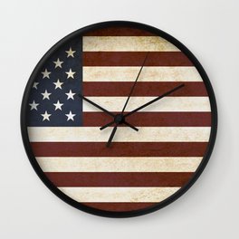 Us Flag Textured Wall Clock