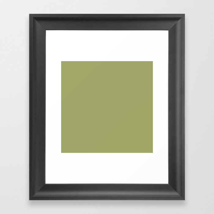 Olive Green Color Framed Art Print