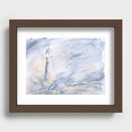 Lighthouse storm Recessed Framed Print