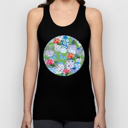 Chinoiserie chic style Ginger jar and foo dogs with peonies and pot plants Tank Top