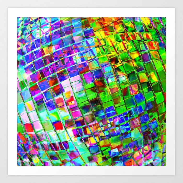 Psychedelic Planet Disco Ball Art Print