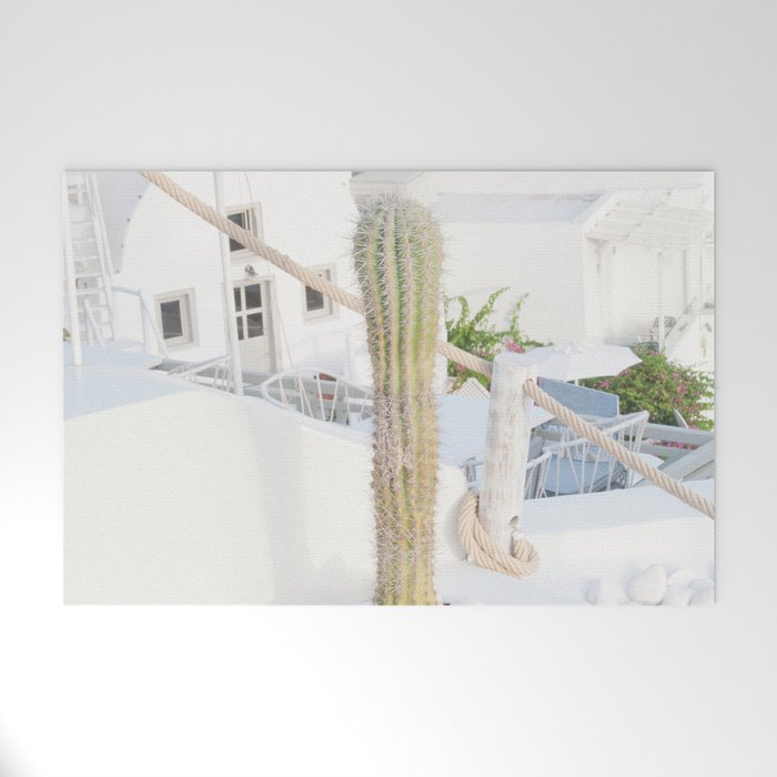 Santorini Cactus Dream #2 #minimal #wall #decor #art #society6 Welcome Mat