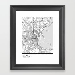 Boston Simple Map Framed Art Print