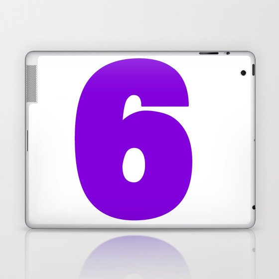 6 (Violet & White Number) Laptop & iPad Skin