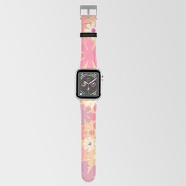 Retro 60s 70s Aesthetic Floral Pattern Pink Purple Apple Watch Band