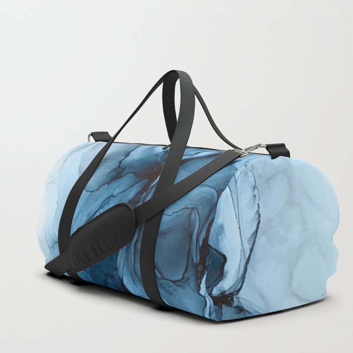 Deep Blue Flowing Water Abstract Painting Duffle Bag