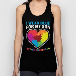 I Wear Blue For My Son Autism Awareness Unisex Tank Top