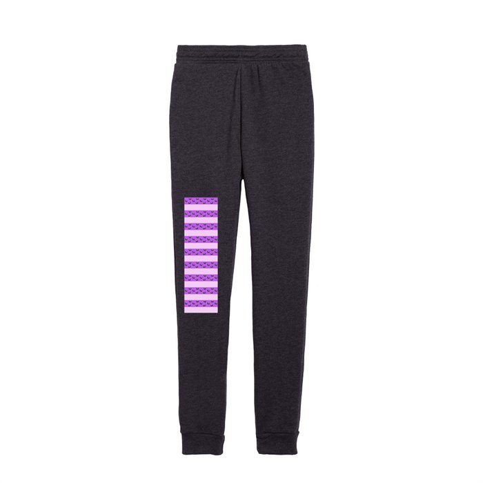 Modern Butterfly Purple Stripes Collection Kids Joggers
