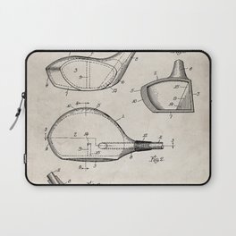 Golf Driver Patent - Golf Art - Antique Laptop Sleeve