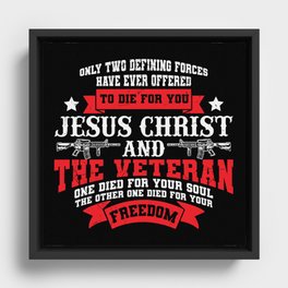 Religious Veterans Day Freedom Saying Framed Canvas