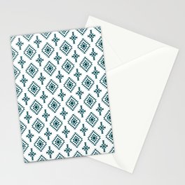 Teal Blue Native American Tribal Pattern Stationery Card