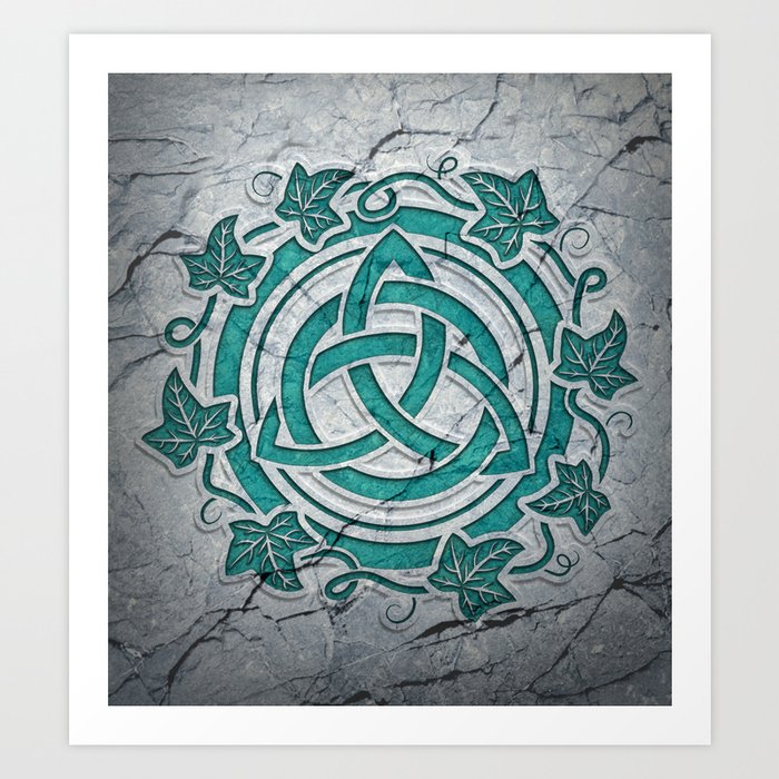 Celtic Triquetra symbol - Irish Holy Trinity symbol - Triple Goddess symbol Art Print