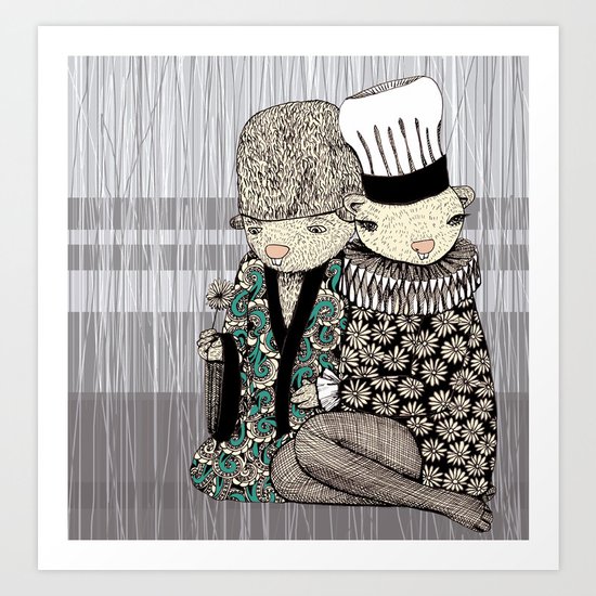 Happy when it rains Art Print