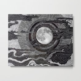 Moon Glow Metal Print | Dorm, Drawing, Style, Sky, College, Moon, Holiday, Illustration, Stars, Magic 