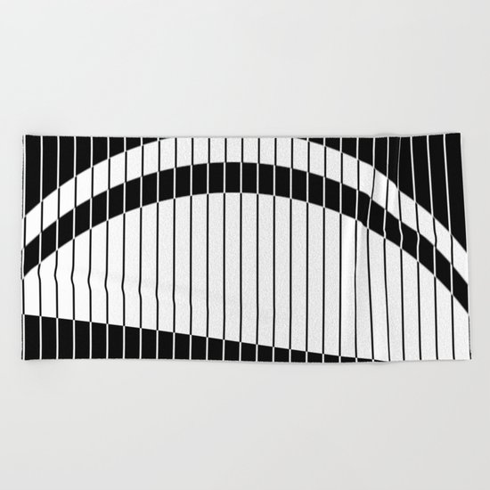 Colour Blind (Abstract, minimalistic black and white) Beach Towel