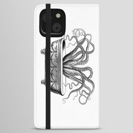 Tentacles in the Tub | Octopus in Bath | Vintage Octopus | Black and White | iPhone Wallet Case