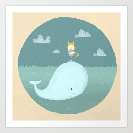 The Cat and the Whale Art Print