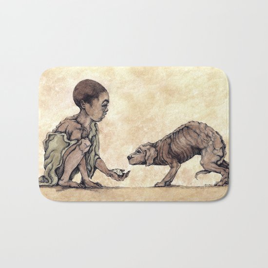Boy and Puppy Bath Mat