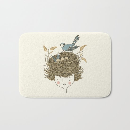 Bird Hair Day Bath Mat