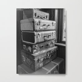 Vintage suitcases Metal Print | Bags, Tourism, Vacation, Suitcases, Journey, Antique, Escape, Voyage, Wanderlust, Enroute 