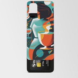 Woman and Cocktail Abstract Art #31 Android Card Case