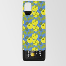 Retro Tropical Yuzu Fruit Lemon Yellow on Blue  Android Card Case