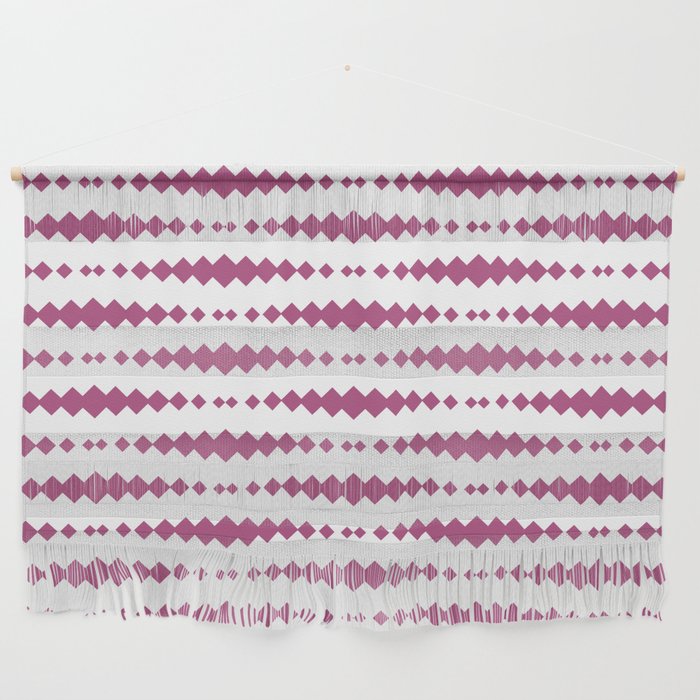 Magenta Geometric Horizontal Striped Pattern Wall Hanging