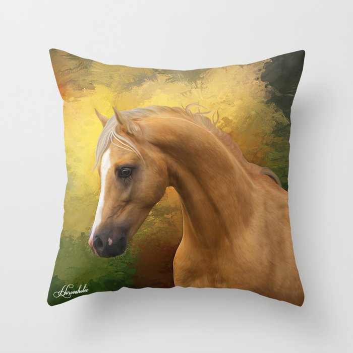 Palomino horse Throw Pillow