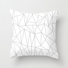 Geometric Cobweb (Gray & White Pattern) Throw Pillow