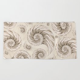 Nautilus Shell Pattern Beach Towel