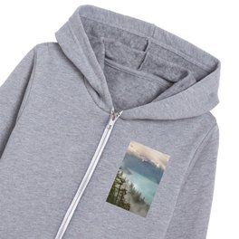 Morning sunshine over the clear mountain blue lake Kids Zip Hoodie
