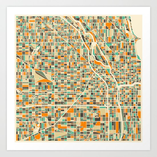 Chicago Map Art Print
