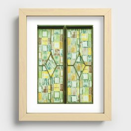 Door in the window - green Recessed Framed Print