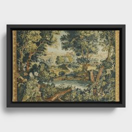 Antique 18th Century Verdure French Aubusson Tapestry Framed Canvas