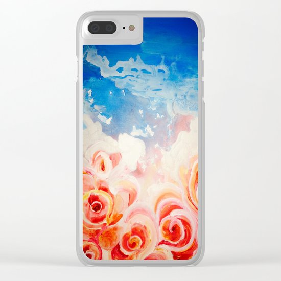 Peachy Roses Clear iPhone Case