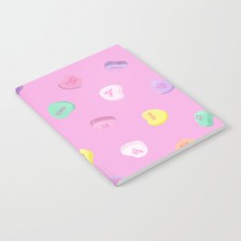 Valentines Day Candy Hearts Pattern - Pink Notebook